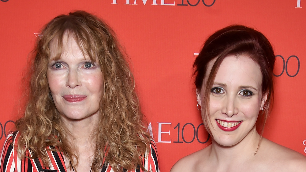 Mia Farrow poses with daughter Dylan Farrow