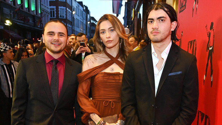 Prince, Paris, and Bigi Jackson attend the press night for "MJ: The Musical" in 2024