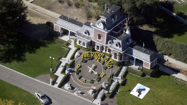 Aerial view of Neverland Ranch in Los Olivos, California