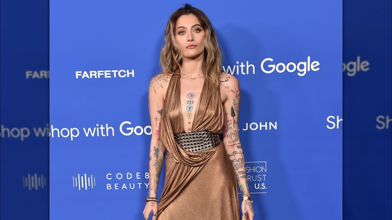 Paris Jackson posing at the Fashion Trust Awards in 2023