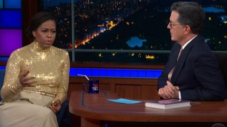 Michelle Obama on "The Late Show with Stephen Colbert" in 2022