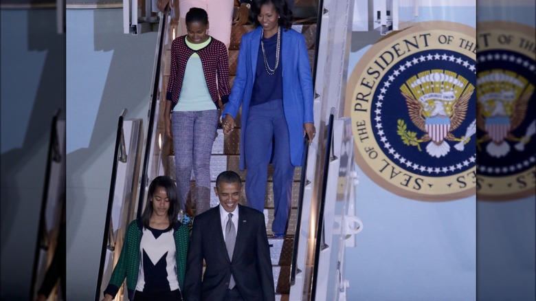 The Obamas on Air Force One