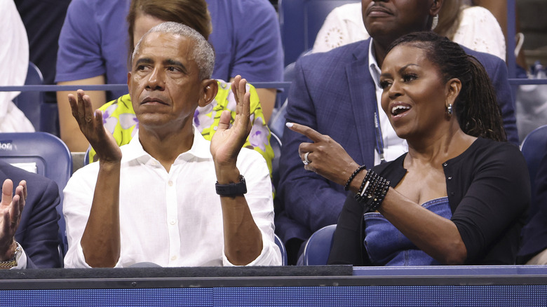 Barack and Michelle Obama during the 2023 US Open