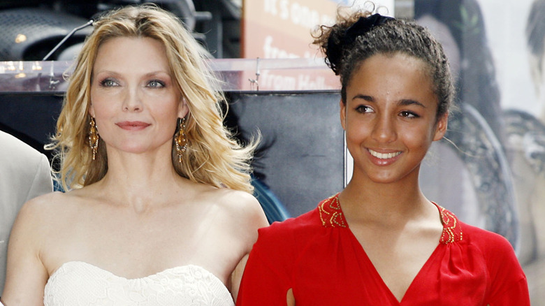 Michelle Pfeiffer and Claudia Pfeiffer on the Hollywood Walk of Fame