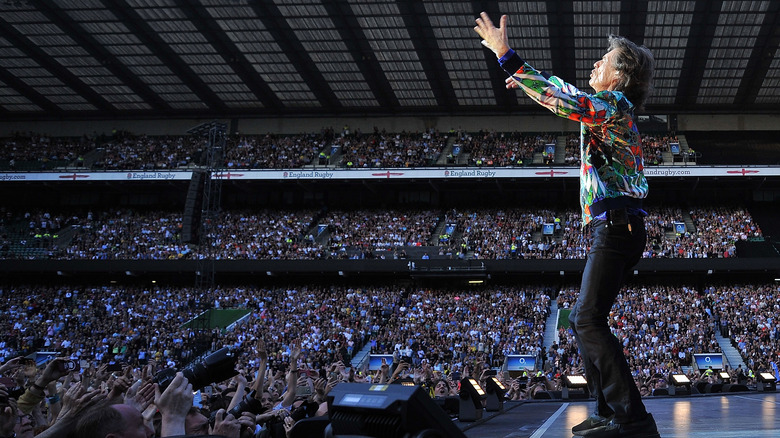 Mick Jagger performing on stage