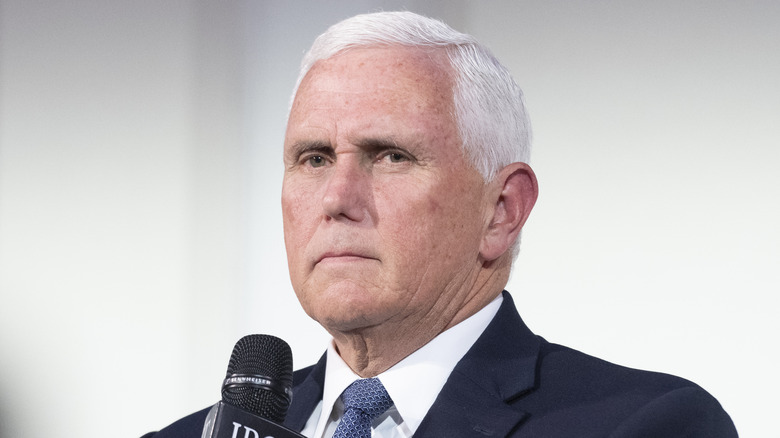 Mike Pence looking stern