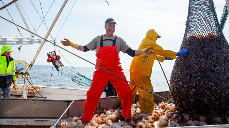 Mike Rowe on a boat