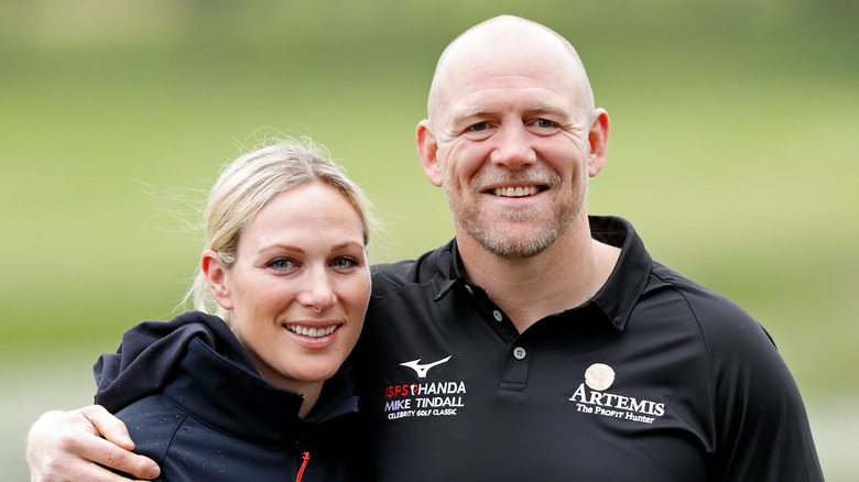 Mike and Zara Tindall smiling 