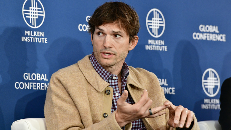 Ashton Kutcher speaking at conference