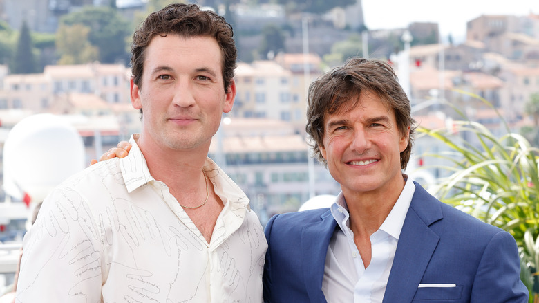 Miles Teller and Tom Cruise 