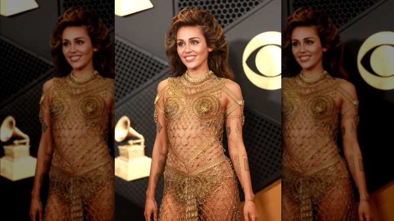 Miley Cyrus 2024 Grammy red carpet