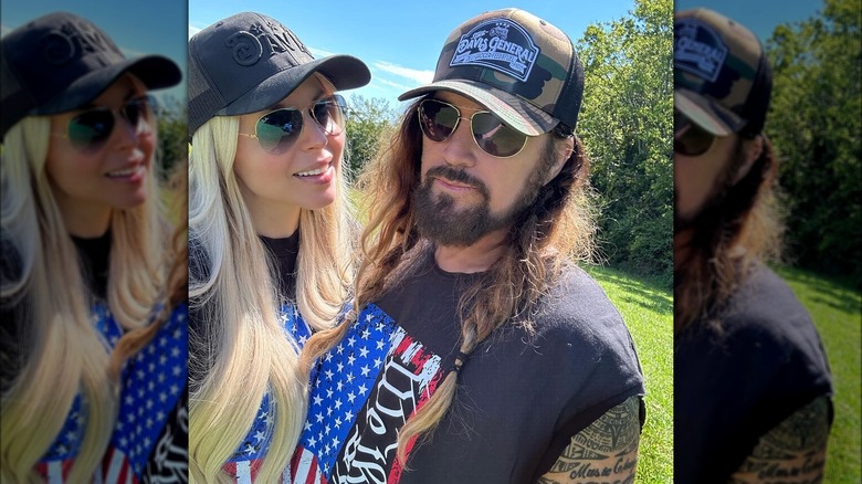 Firerose and Billy Ray Cyrus outdoors couple selfie