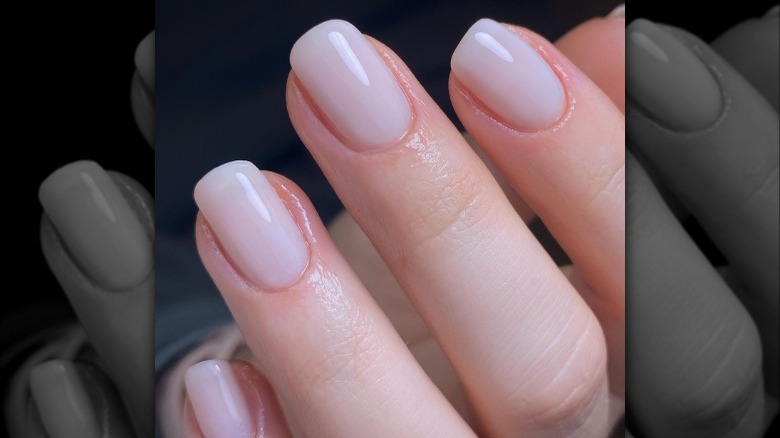 Short milky nails