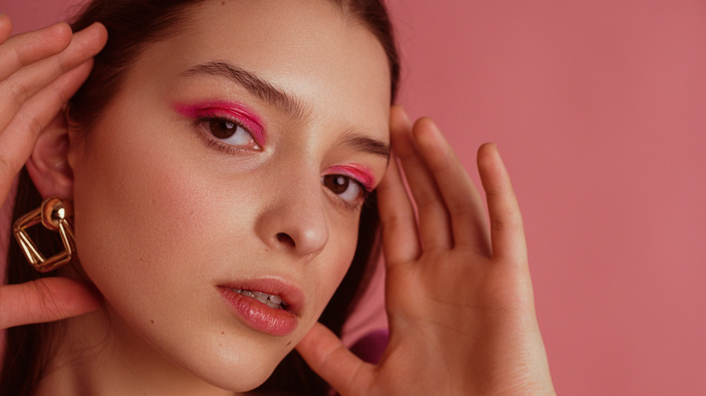 Woman wearing bold makeup