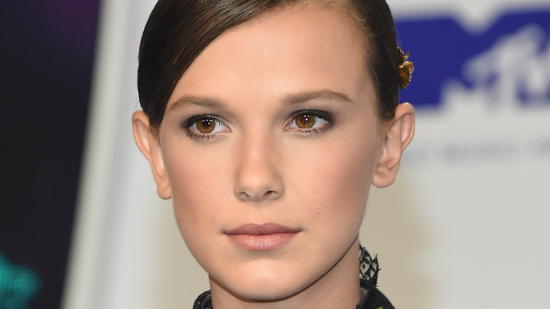 Millie Bobbie Brown looking serious