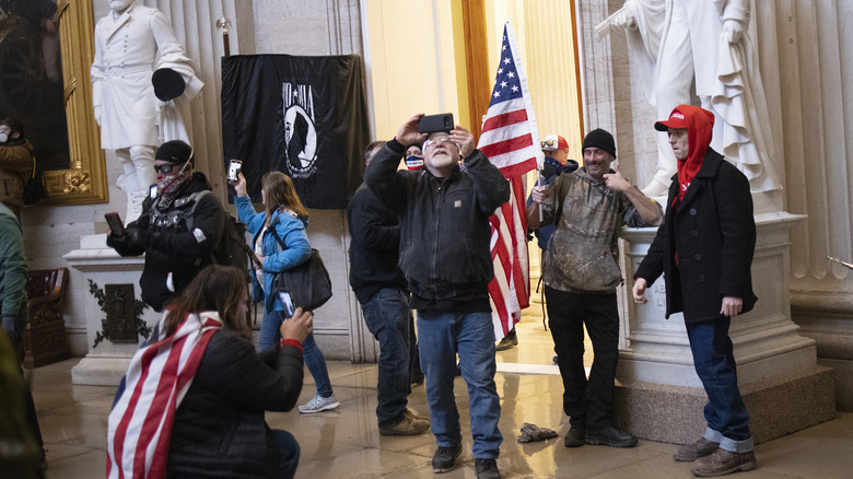 Rioters inside the Capitol Building