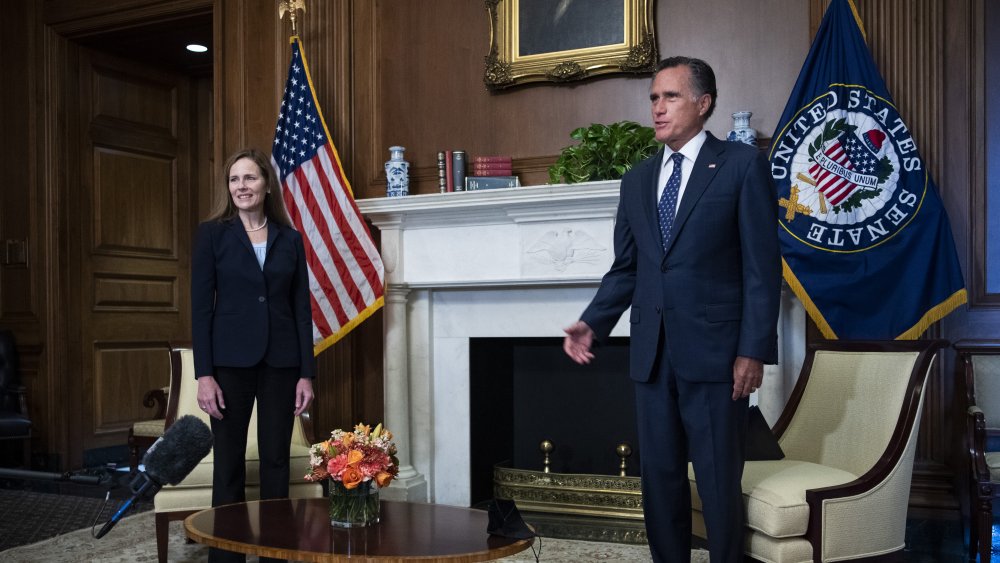 Mitt Romney with Amy Coney Barrett