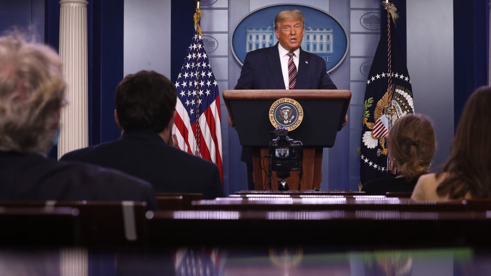 Donald Trump in the White House briefing room