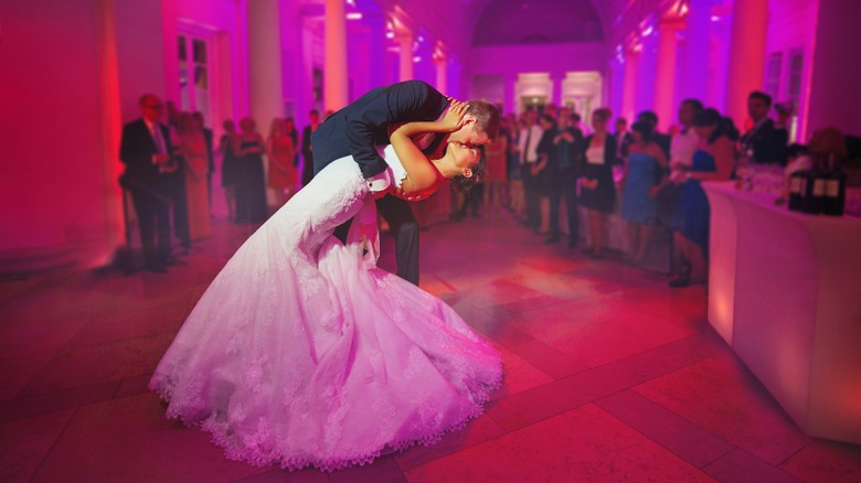 Bride, groom on dance floor