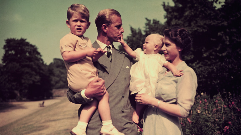 Charles, Philip, Anne, Elizabeth circa 1951