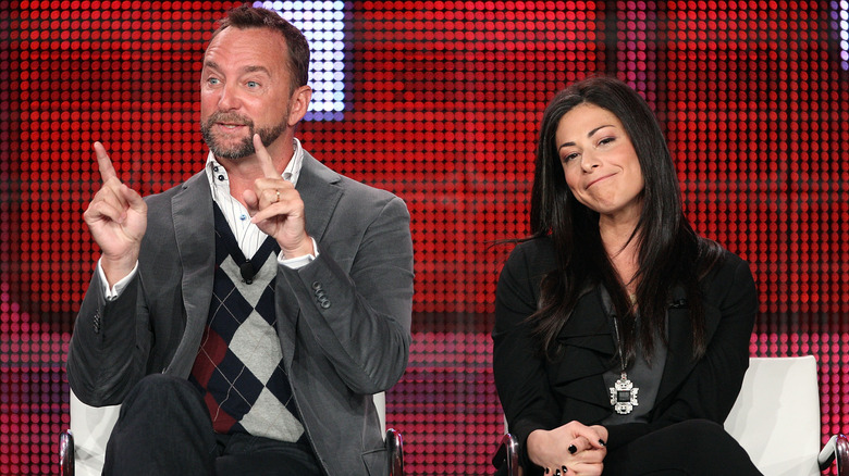 Clint Kelly and Stacy London onstage