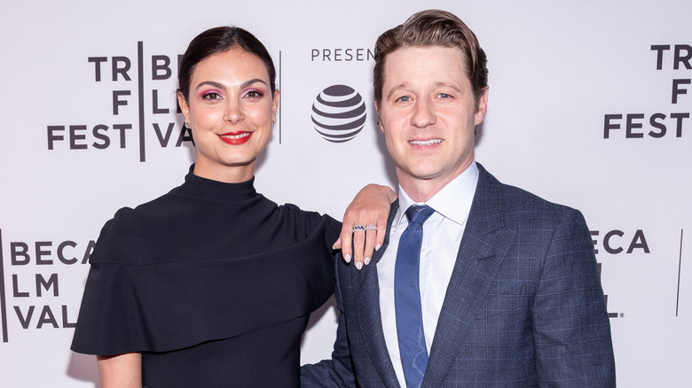 Morena Baccarin and Ben McKenzie posing at the Tribeca Film Festival