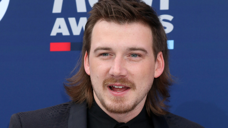 Morgan Wallen in black suit at Morgan Wallen at the 54th Academy of Country Music Awards 2019