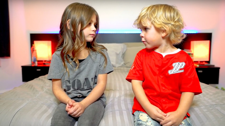 Mini Jake Paul and Erika Costell in a YouTuber breakup video