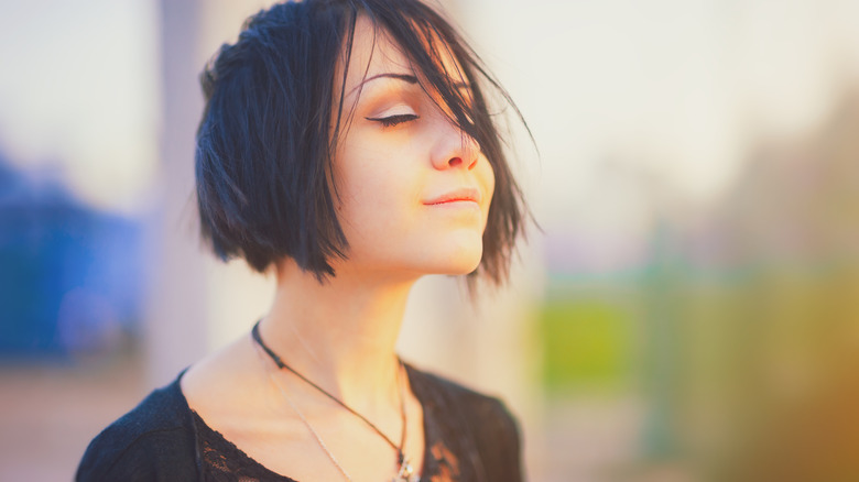 Woman looking relaxed