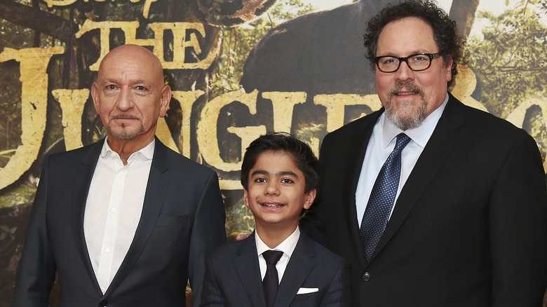 Neel Sethi, Jon Favreau, and Sir Ben Kingsley