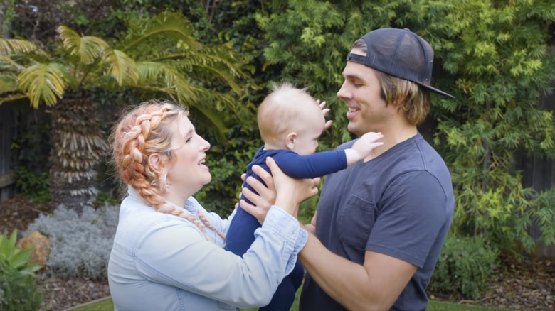 Kate and Joey playing with their son