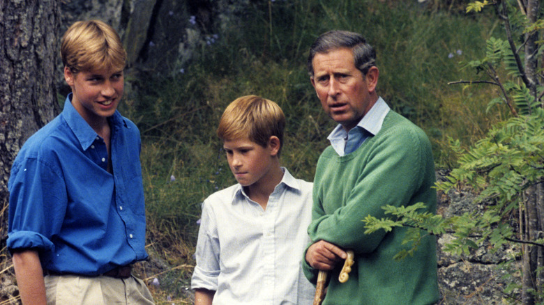 Prince William, Prince Harry and Prince Charles in 1997
