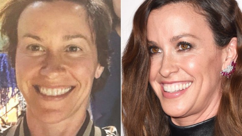 Alanis Morissette without and with makeup