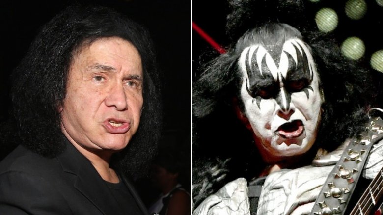 Gene Simmons without and with makeup