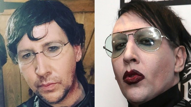 Marilyn Manson without and with makeup