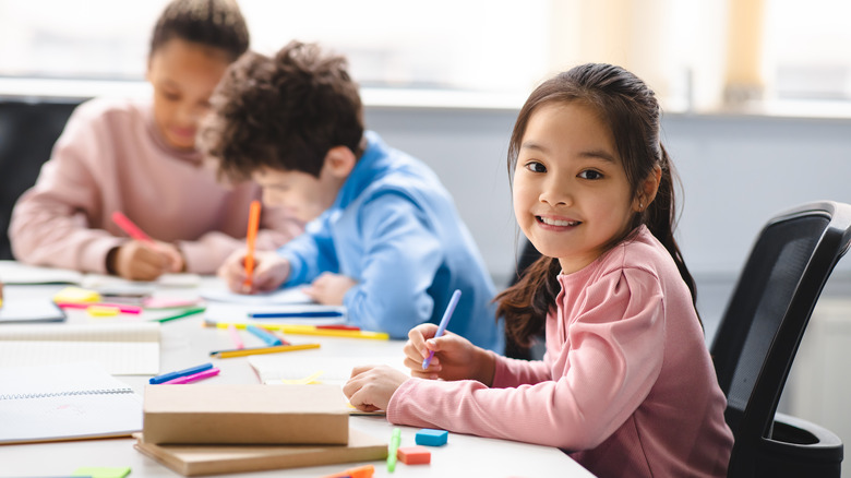 Young girl in the classroom