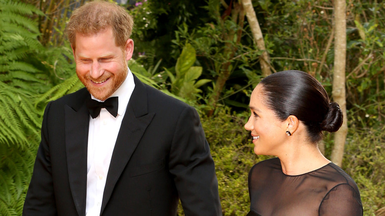 Prince Harry and Meghan Markle in black tie attire