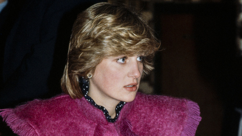 Princess Diana looking serious