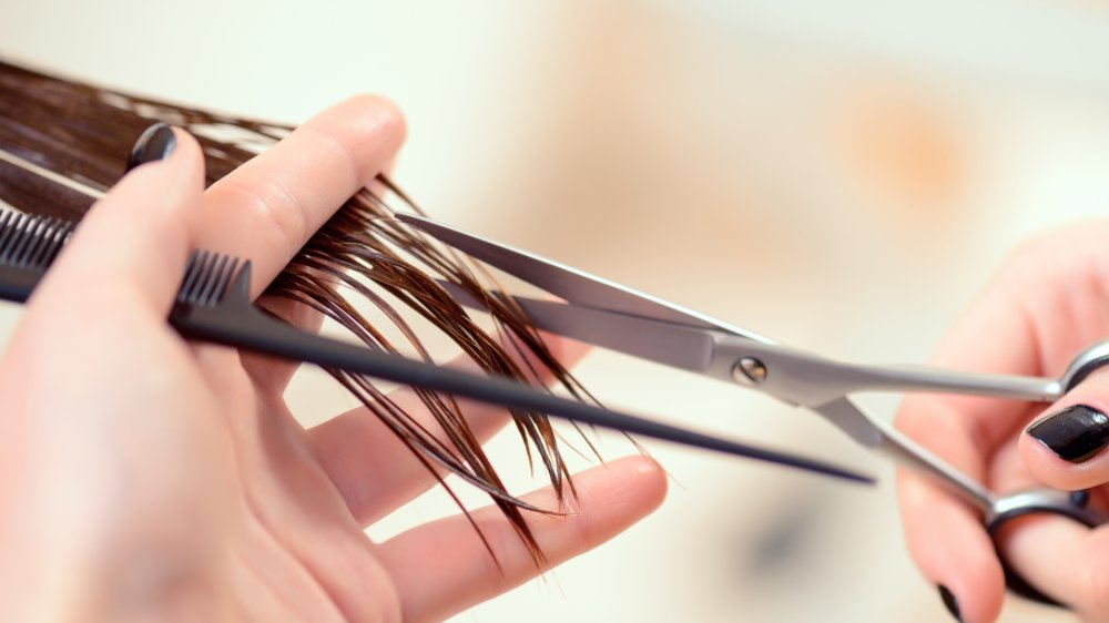 Woman getting a trim