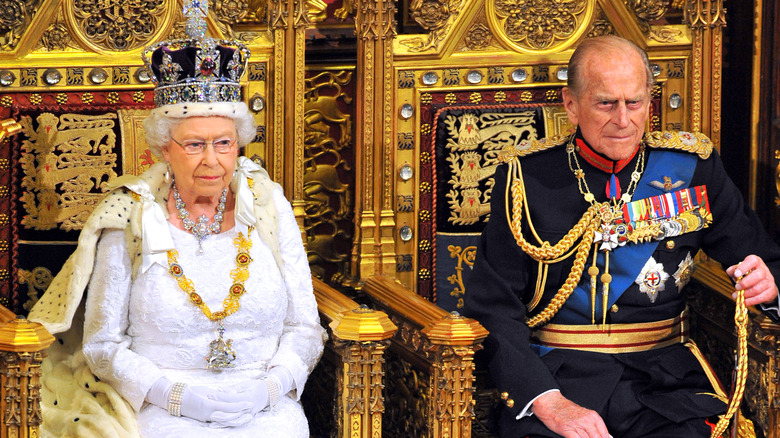 Queen Elizabeth and Prince Philip at Parliament