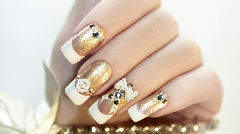 Nails with embellishments