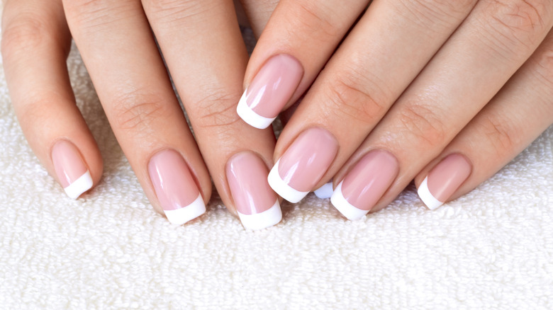 Hands with french manicure