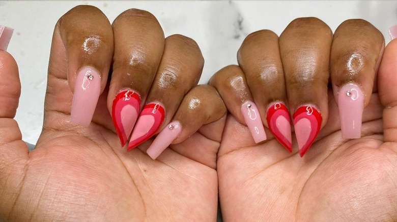 heart shaped nail design