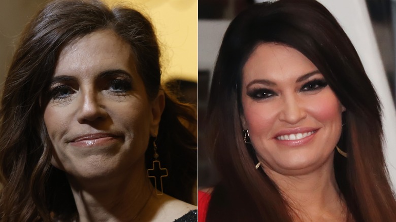 Split image of Nancy Mace and Kimberly Guilfoyle smiling