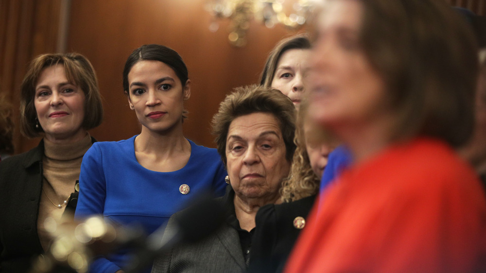 Alexandra Ocasio-Cortez with other female House Representatives