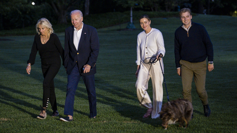 The Biden family crosses The White House lawn