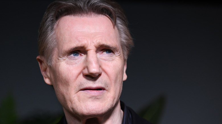 Liam Neeson looks off into the distance