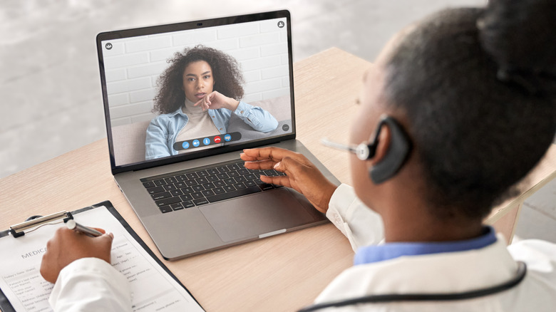 Woman talking to her doctor