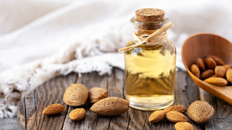 bottle of almond oil