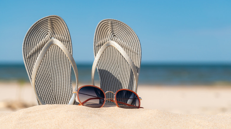 Flip flops at the beach